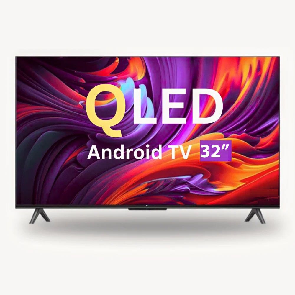 VITRON HTC3288QS,32" Inch QLED BLUETOOTH,Frameless Smart TV HD Netflix TV Youtube Television DVB-T2 Android 11 AC Energy Saving INBUILT Television 1GB+8GB+FREE AERIAL+BRACKET+TV GUARD