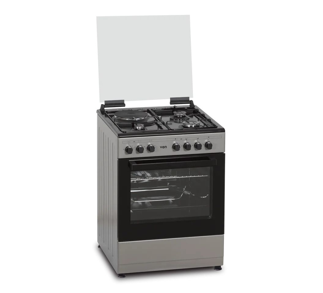 VON 60 X 55, 3 Gas+1 Rapid Hot Plate Standing Cooker + Electric Oven