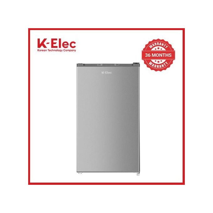 K-ELEC 90L Single Door Fridge Compact, Energy Saving, Fast Cooling Refrigerator - Silver