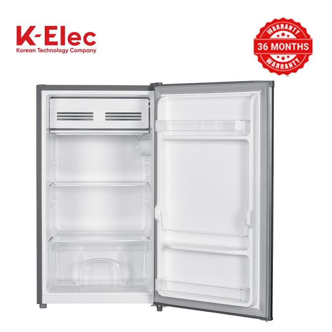K-ELEC 90L Single Door Fridge Compact, Energy Saving, Fast Cooling Refrigerator - Silver