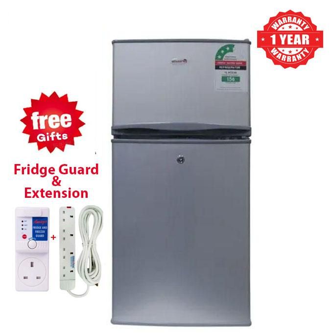 VOLSMART 108L Double Door Fridge,SILVER (1 YR WRTY)