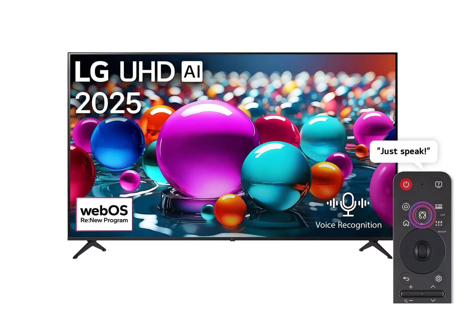 LG 50 inch UHD AI UA80 4K Smart TV Ready HDR10 webOS25 50UA80006LC