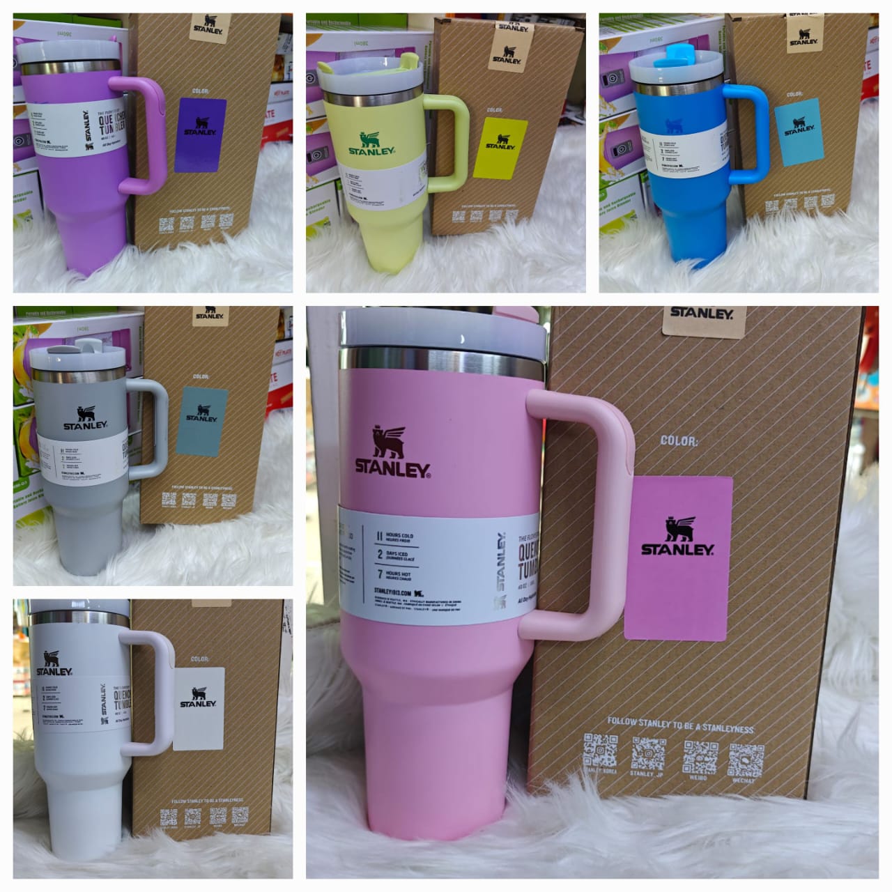 Stanley Tumbler 1.2L With Handle Lid Straw Large Vacuum Travel Mug Outdoor Car Water Bottle Double Vacuum
