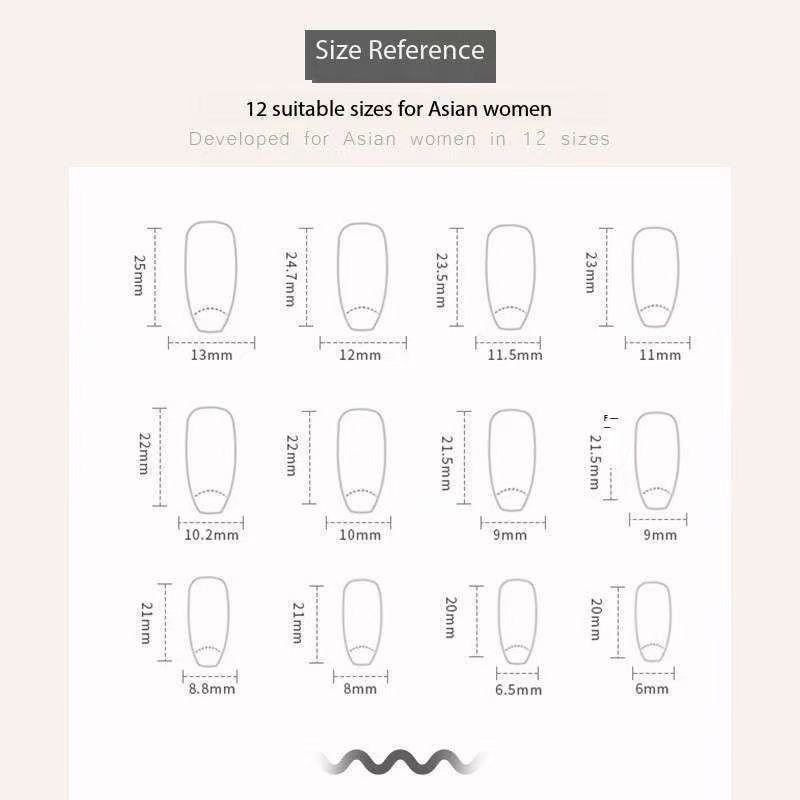 Nail art 24-piece set fake nails reusable sticker nails press-on full coverage fake nail tips and jelly sticker cosmetic accessories