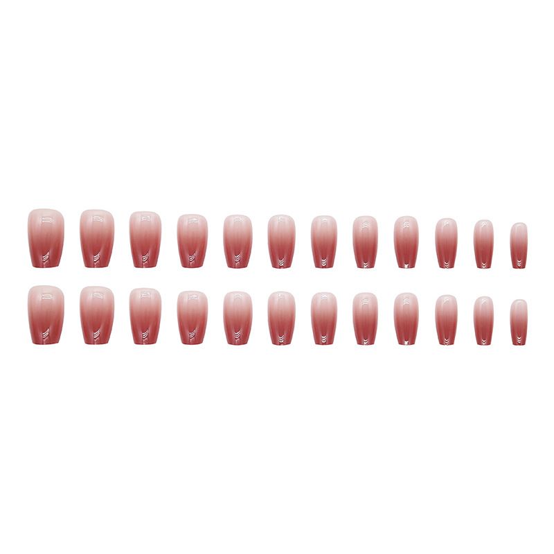 Watermelon red gradient nail art, white, gentle, short ballet nails, wearable nails, short false nails, finished nail pieces