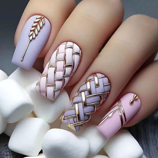 Medium to long European style lace-up dopamine color European and American temperament removable and wearable manicure nail art nail plate sticker