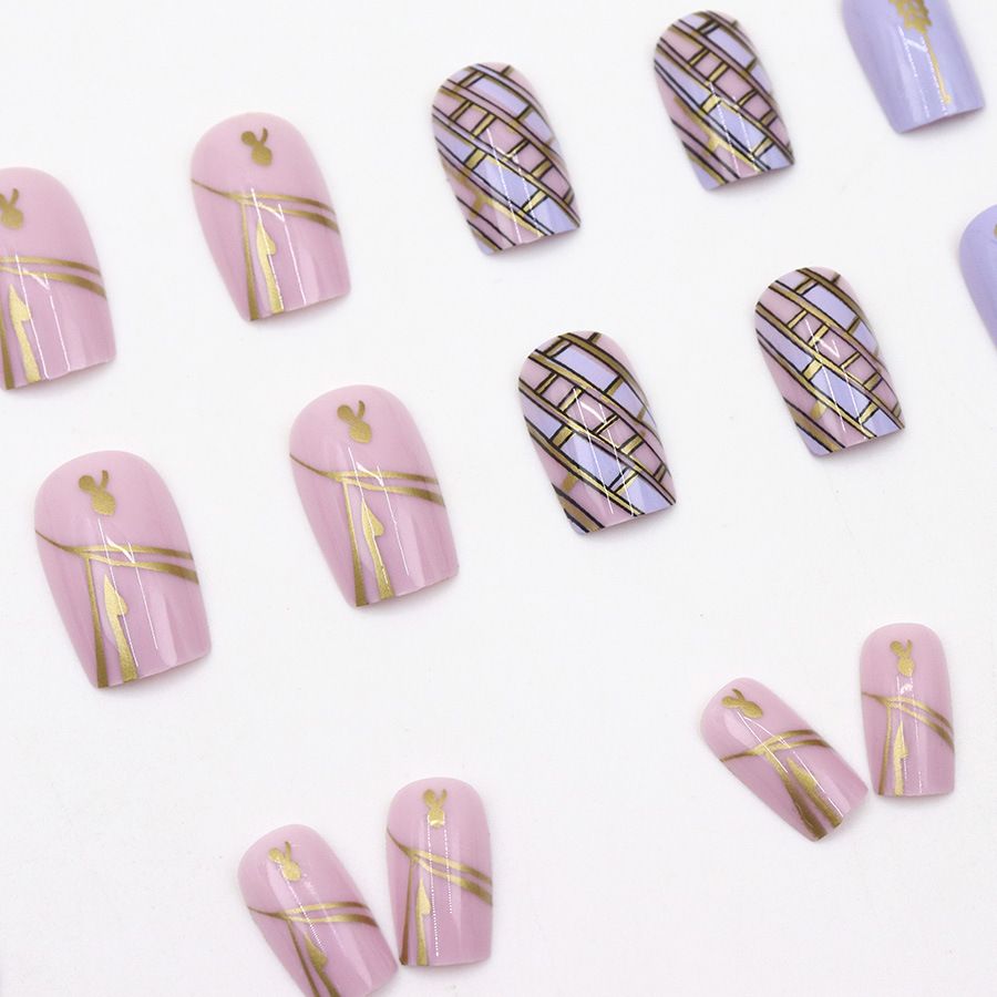 Medium to long European style lace-up dopamine color European and American temperament removable and wearable manicure nail art nail plate sticker