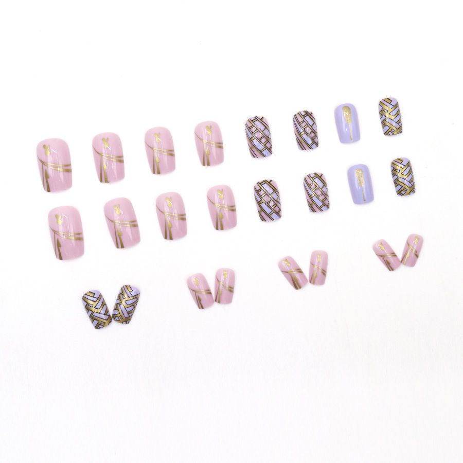 Medium to long European style lace-up dopamine color European and American temperament removable and wearable manicure nail art nail plate sticker