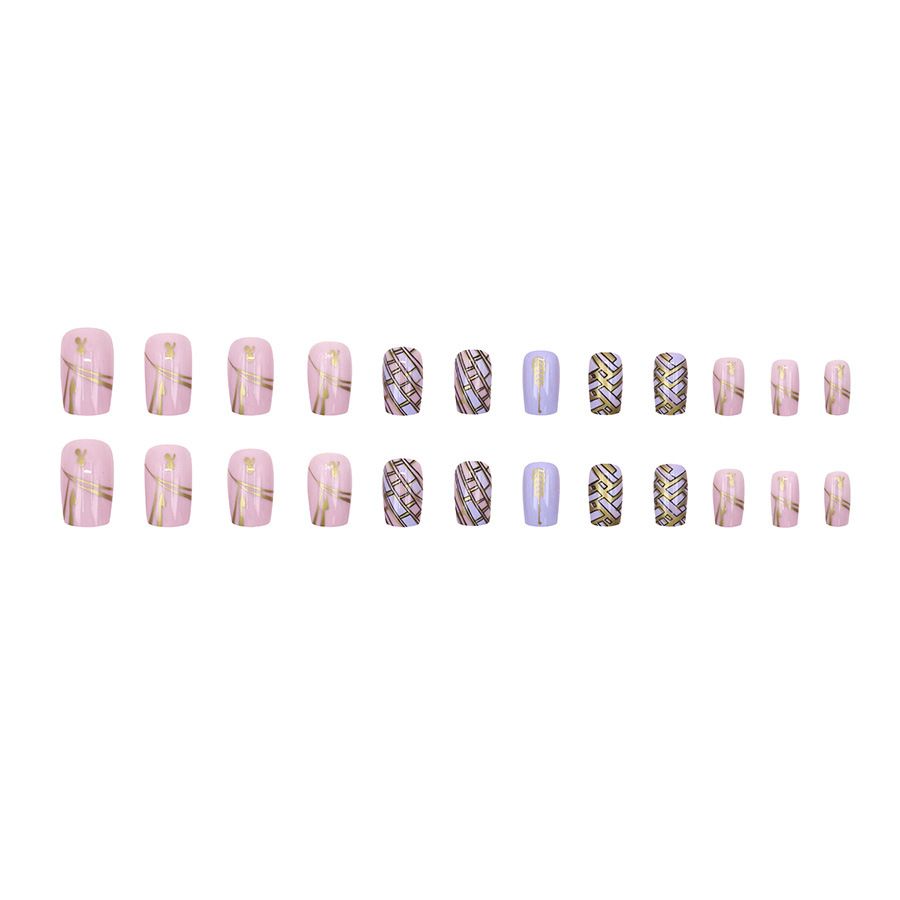 Medium to long European style lace-up dopamine color European and American temperament removable and wearable manicure nail art nail plate sticker