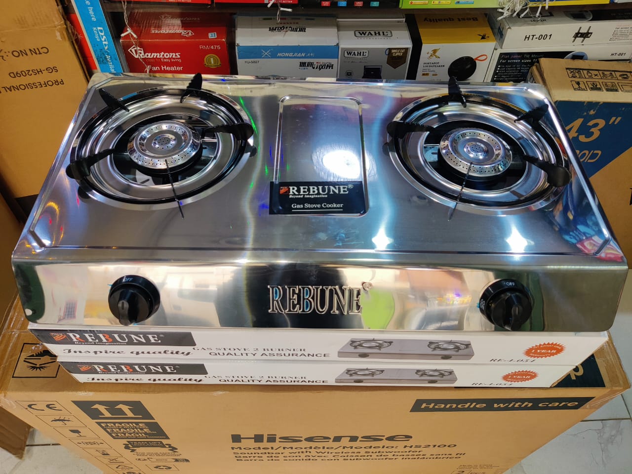 [ THE PERFECT CHOICE 🤩🤩✨ !!! ] Single Brand New Very High Quality  Home and Kitchen Rebune 2 burner stainless gas stove cooker .Designed With Durability and Functionality With the Best Experience