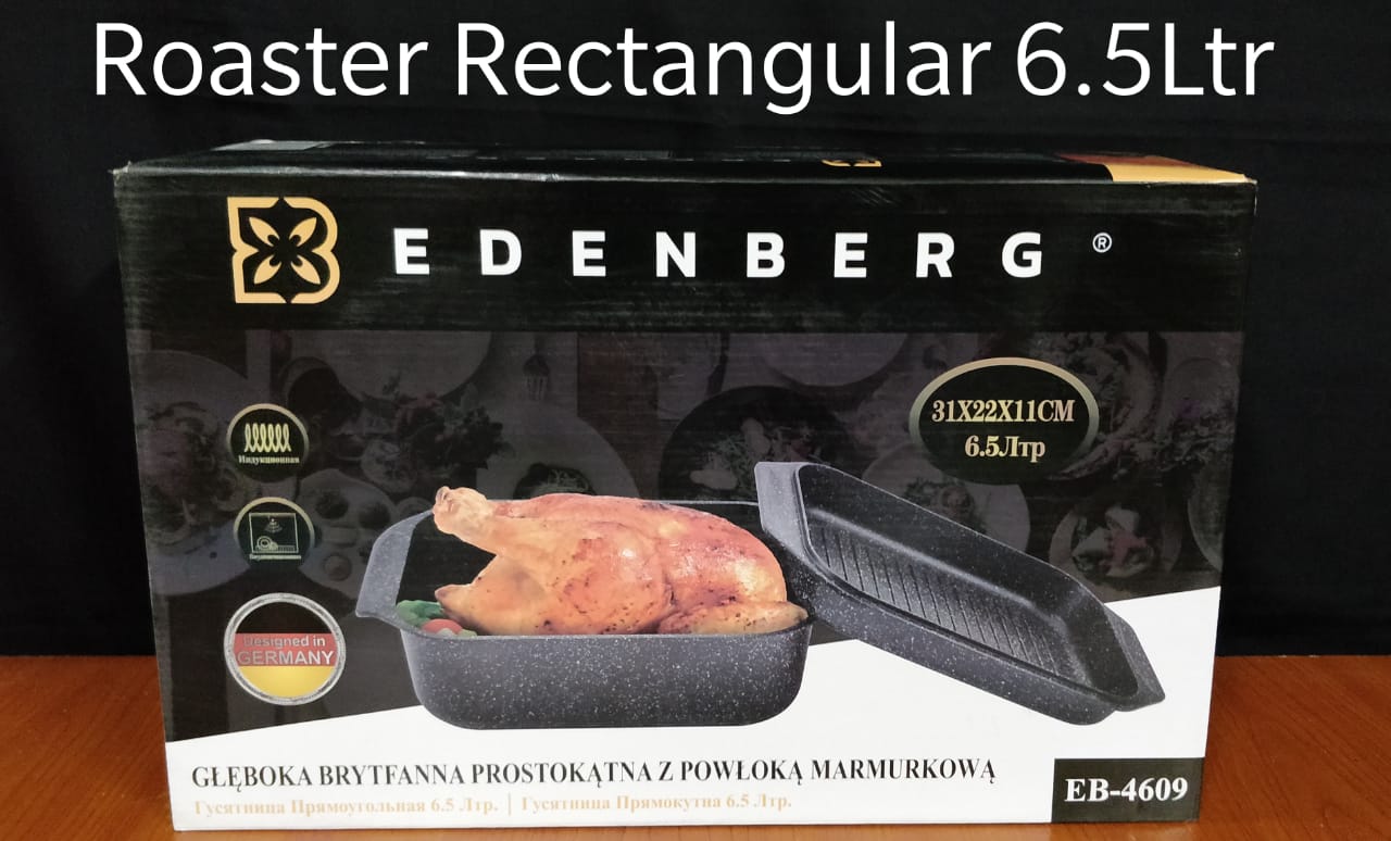 [ NEW LIMITED OFFER 🤩🤩✨ !!! ] Single Brand New Classy Very High Quality Stylish and Elegant Kitchen EB4609 Edenberg roaster rectangular shape 6.5ltrs .Designed With Durability and Functionality