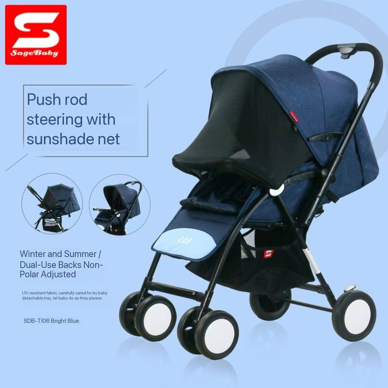 👶REVERSIBLE Baby Stroller (1Pc) ✨ Switch Facing Positions 🌟 Smooth Ride & Safety Harness 💯 Stylish & Durable 🏡 Perfect Comfort for Your Little One!