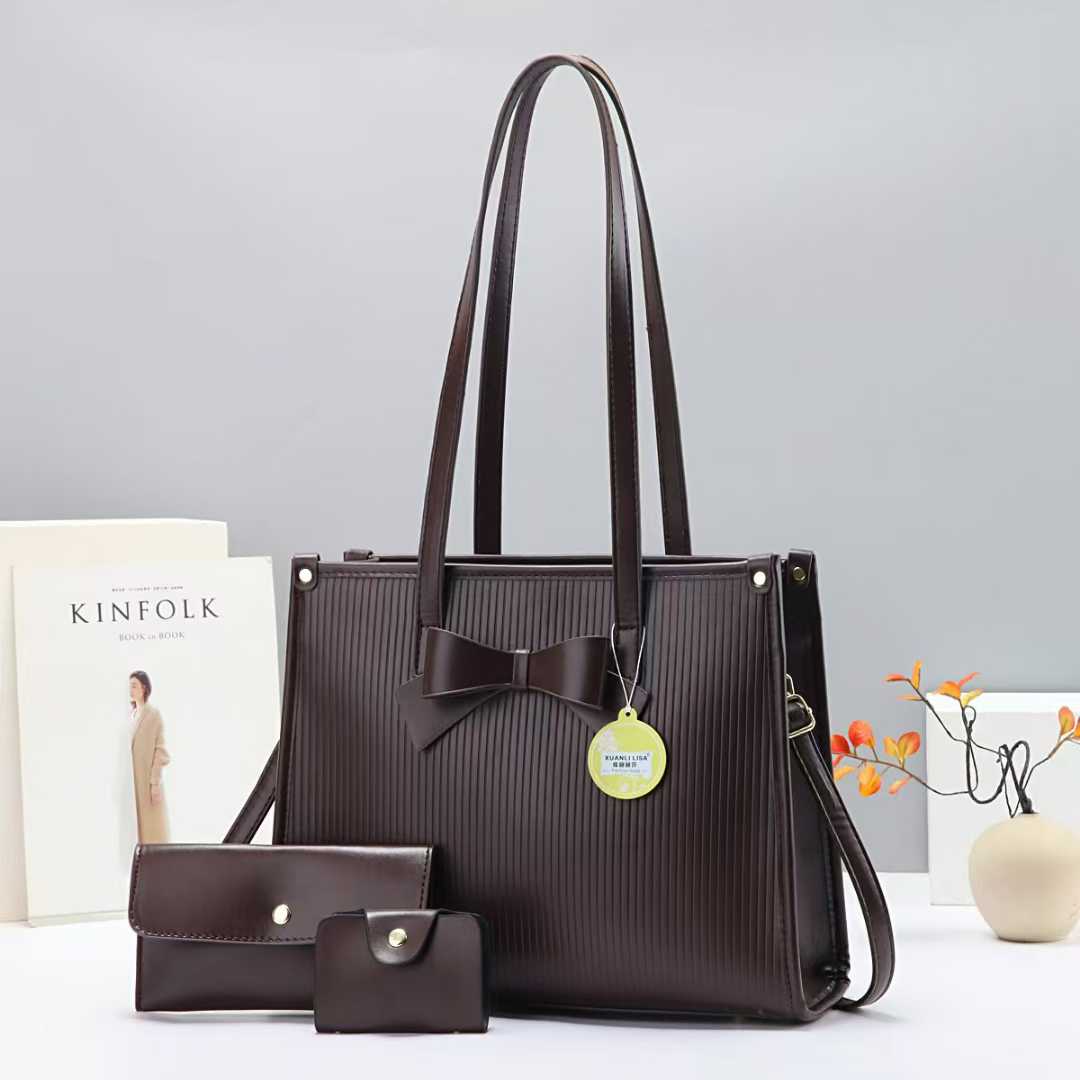 [ PRICE OFFER 🥳🥳‼️‼️** 🥑ONLY ON KILIMALL !!! ] 3 in 1 Pc Classy Brand New Ladies Handbag Thats Great For Keeping all Your Necessities Safely Organised While Still Looking Your Absolute Best✨