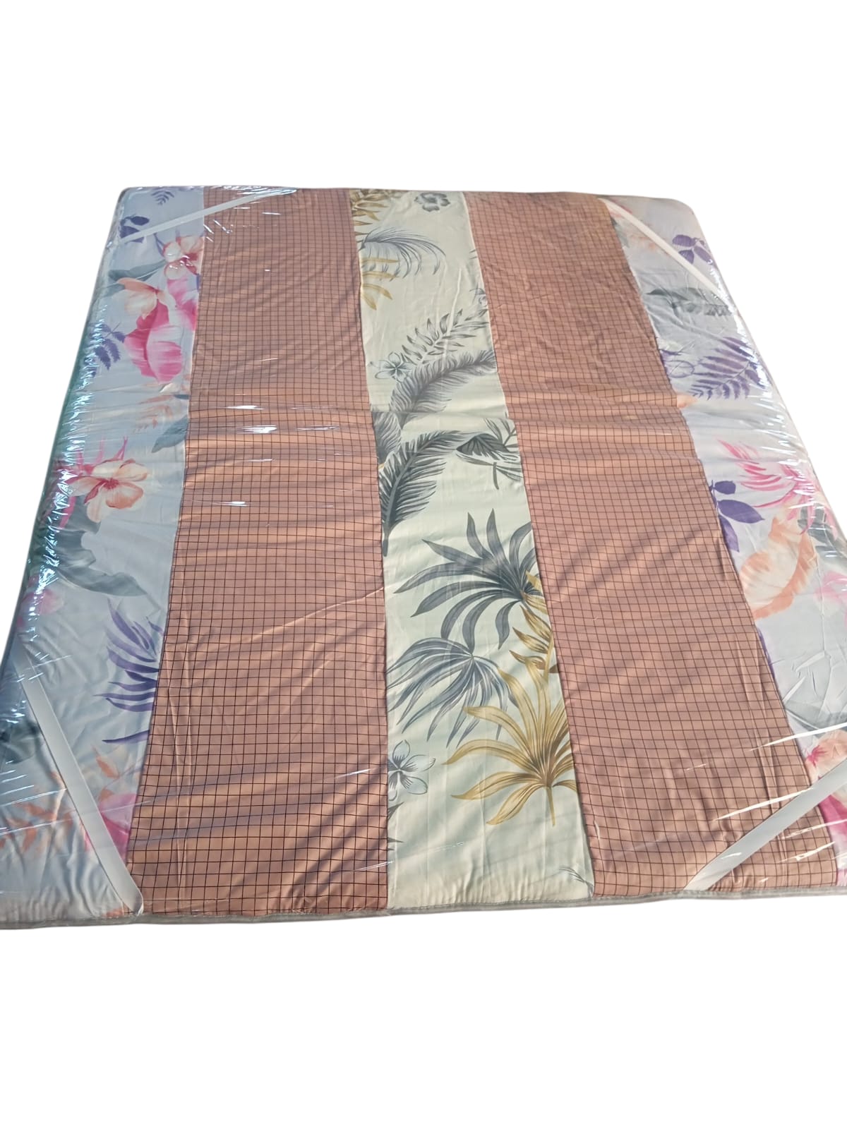 💰 LOW PRICE OFFER 💰1pc High-Quality Cotton Mattress Topper – 6×6ft, Soft, Washable & Floral Design, All-Season Comfort