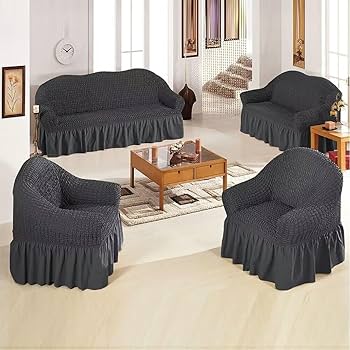 🌟 CUSTOMER FAVORITE OFFER 🌟5-Seater Turkish Sofa Covers (3+1+1) – Stretch Fabric, Modern Solid Color Slipcovers for Living Room