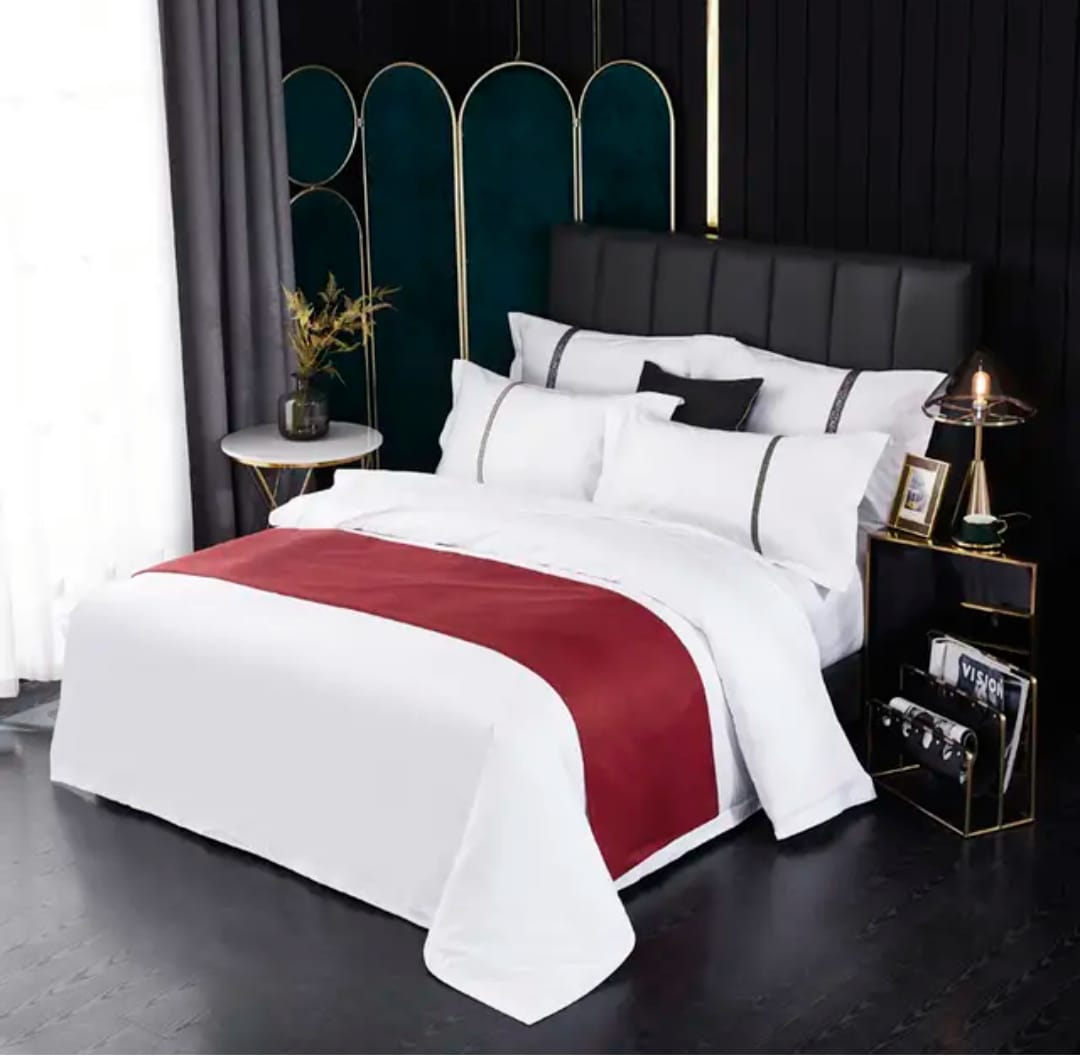 💥 DISCOUNT OFFER 💥1PC Linen Bed Runner – Microfiber Cotton Blend, Solid Color, Modern Washable Bedroom Décor, 6×6ft Stylish Accent