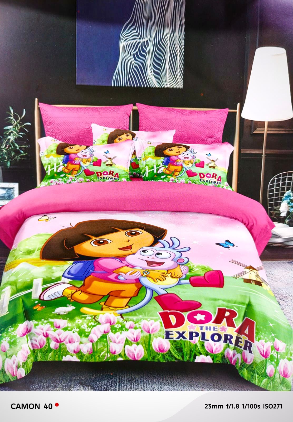 🛍️ ONLINE OFFER 🛍️ 3PCS Cartoon-Themed Duvet Cover Set – 1 Bedsheet, 1 Pillowcase, Floral Print, Anti-Pilling, Modern Kids Bedroom 4×6ft.