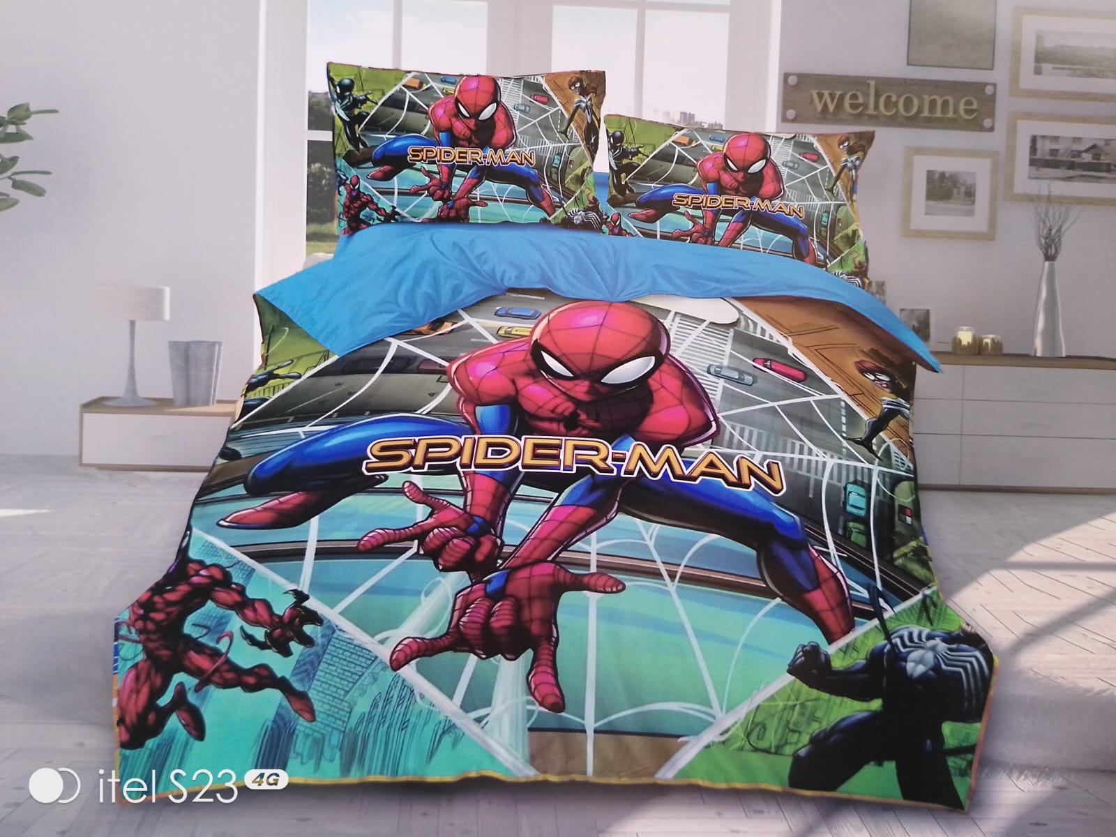 ⭐ SEASONAL OFFER ⭐3PCS Cartoon-Themed Duvet Cover Set – 1 Bedsheet, 1 Pillowcase, Floral Print, Anti-Pilling, Modern Kids Bedroom 4×6ft.