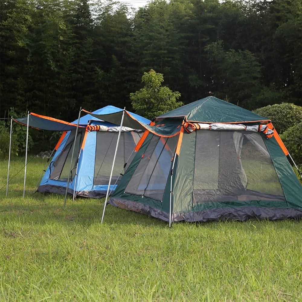 🥇 NO.1 OFFER 🥇 1pc 280cm × 280cm Camping Tent – Extra Spacious Waterproof Outdoor Family Shelter, Durable Fabric, Easy Setup, Portable Travel Tent, Green/Blue