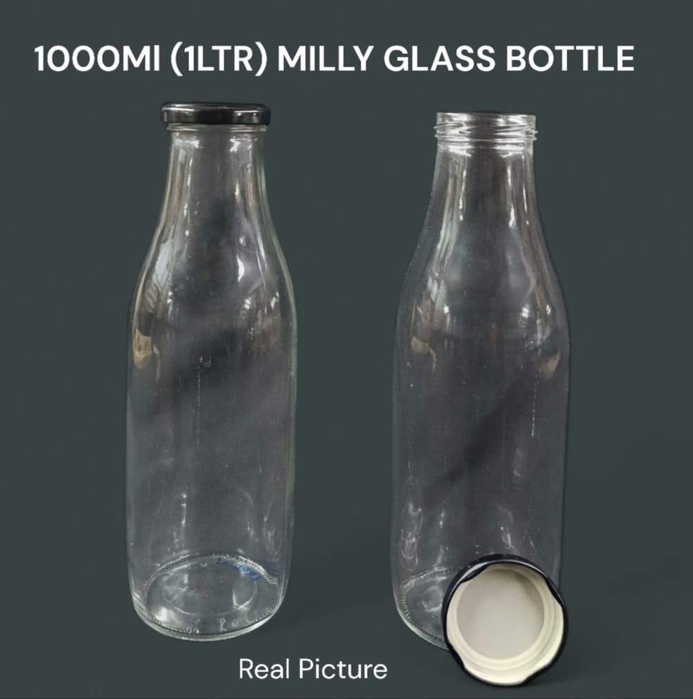 🎯 SMART OFFER 🎯 Milly Glass Bottle 1000ml – Durable Reusable Beverage Bottle With Secure Lid For Water, Juice, Milk & Home Storage