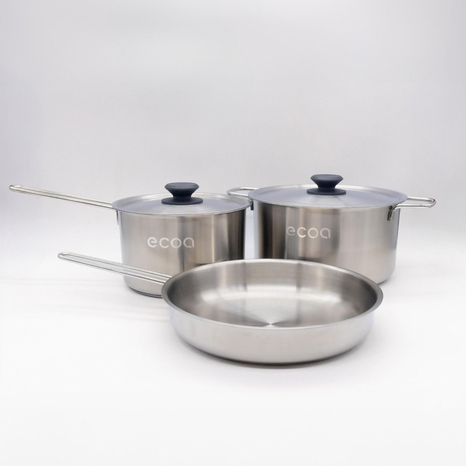 Stainless Steel Cookware Set - 28cm Pan, 3.7L Pot and 6L Pot