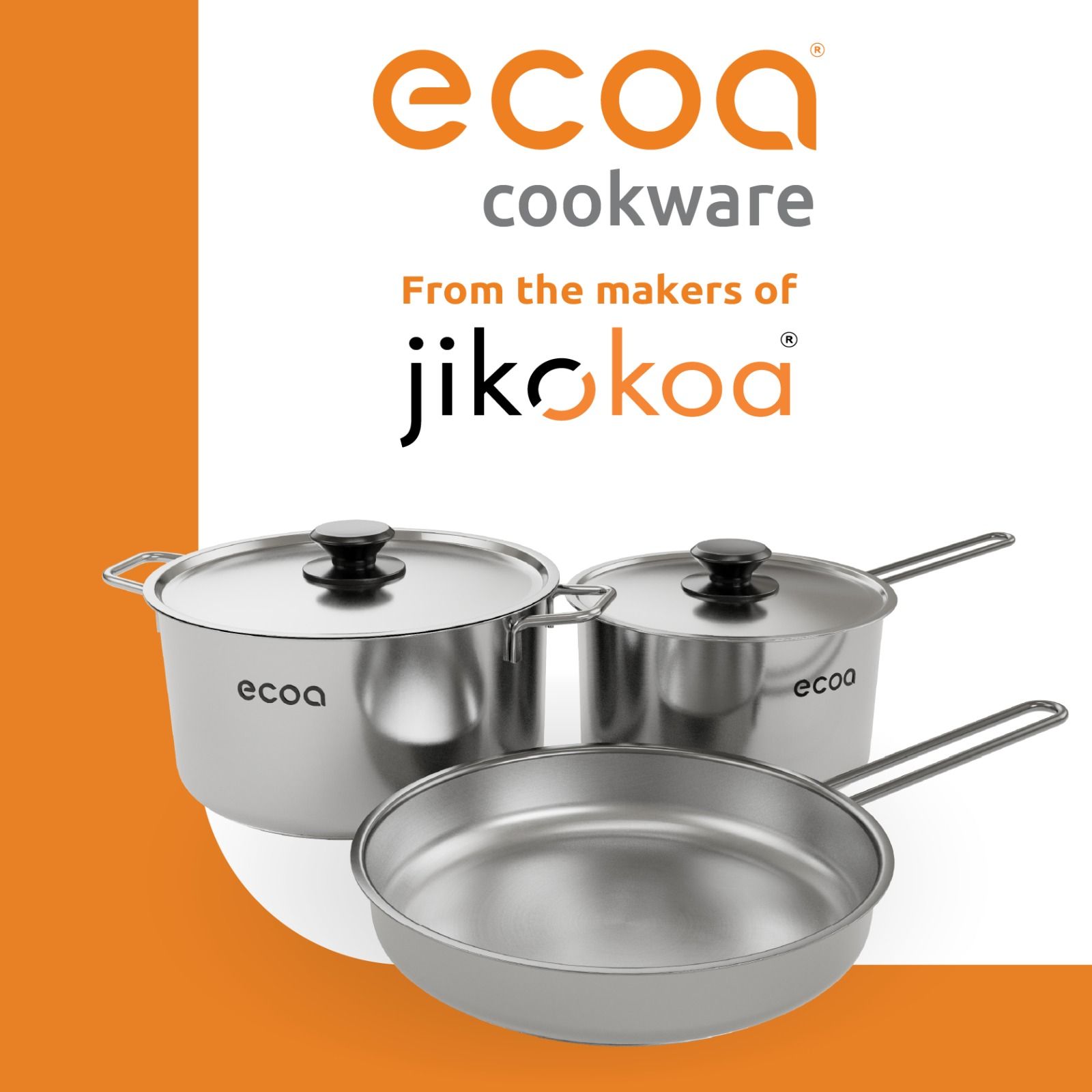Stainless Steel Cookware Set - 28cm Pan, 3.7L Pot and 6L Pot