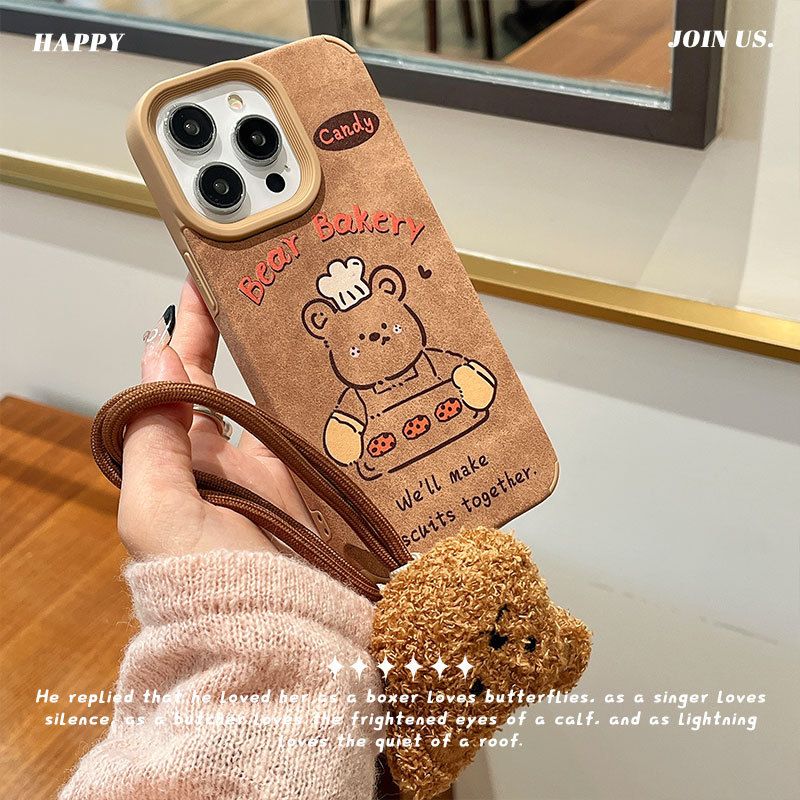 Cute Phone Case For iPhone 16 16pro 15 Case Silicone Soft Cover For iPhone X XS Max XR with Bear