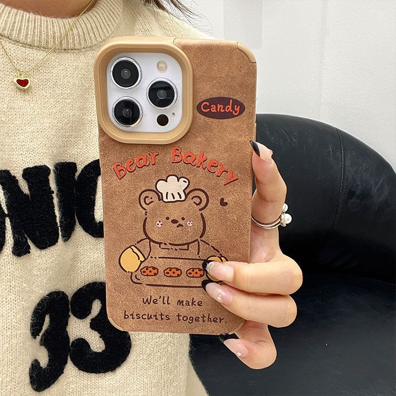 Cute Phone Case For iPhone 16 16pro 15 Case Silicone Soft Cover For iPhone X XS Max XR with Bear