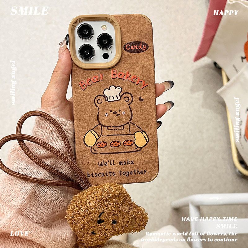 Cute Phone Case For iPhone 16 16pro 15 Case Silicone Soft Cover For iPhone X XS Max XR with Bear