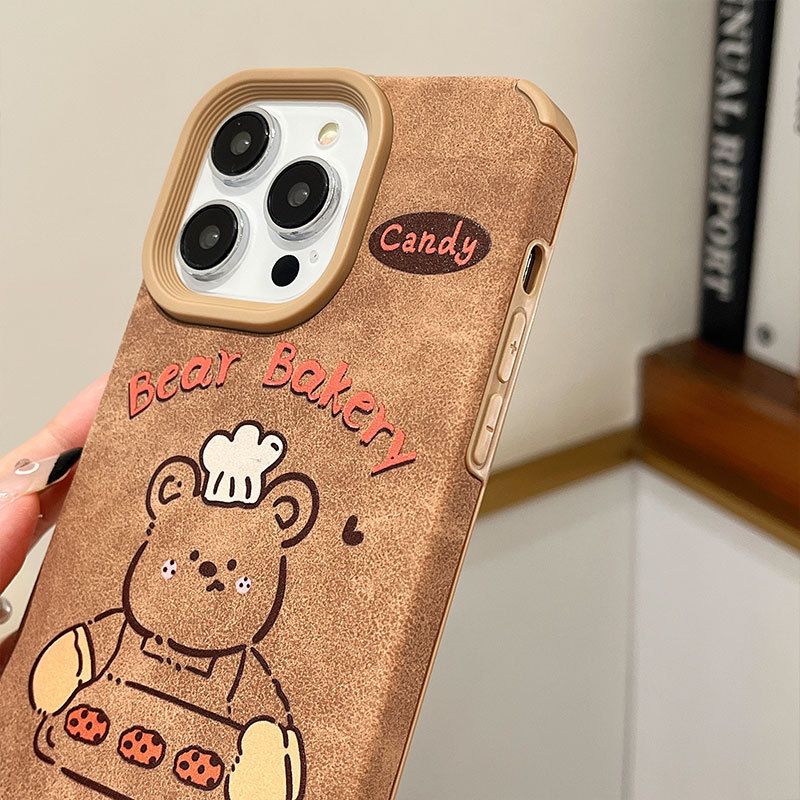 Cute Phone Case For iPhone 16 16pro 15 Case Silicone Soft Cover For iPhone X XS Max XR with Bear