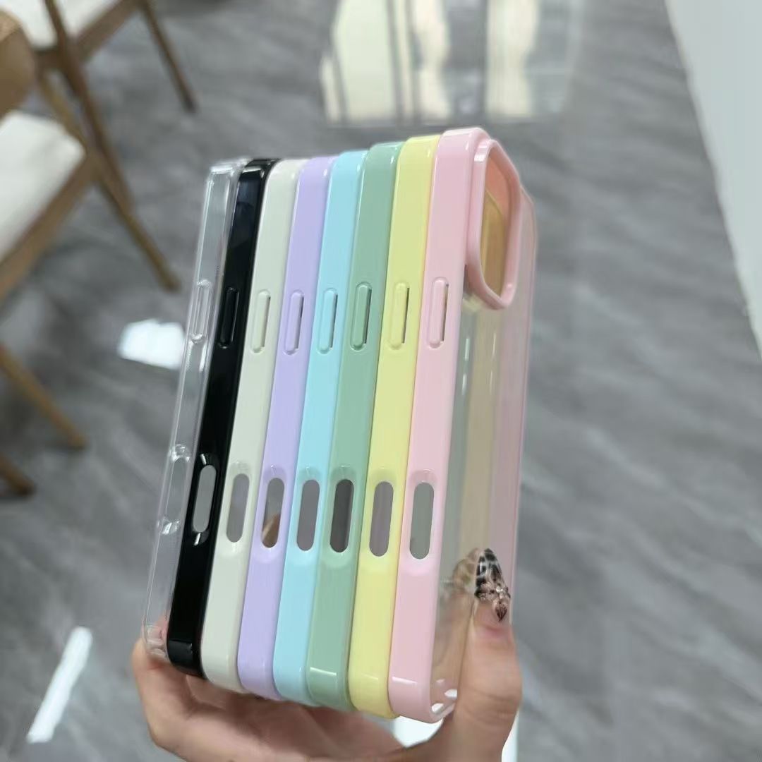 Simplified Pure Color Candy Colored 14 Creative Colorful Borders 15 Contrast Color Keys Apple 16 Phone Case Suitable for iPhone 17 pro Max