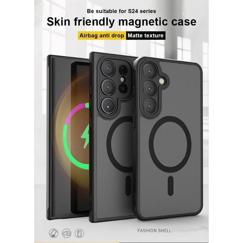Luxury Slim Matte Magsafe Phone Case For Samsung  A56 A55 A54 A53 A52 A36 A35 A34 A33 A32 A26 A25 A24 A17 A16 A15 A14 A13 A12 A07 A06 4G 5G A05 A05s A04  Solid Color Shockproof PC Cover Casing