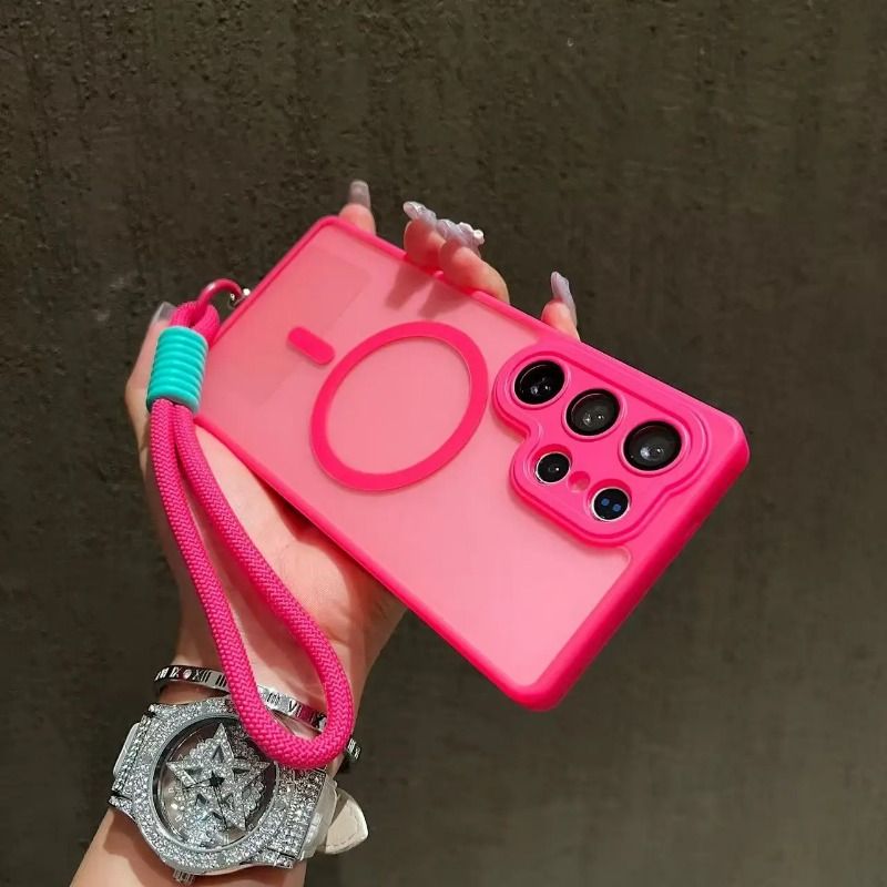 Luxury Slim Matte Magsafe Phone Case For Samsung  A56 A55 A54 A53 A52 A36 A35 A34 A33 A32 A26 A25 A24 A17 A16 A15 A14 A13 A12 A07 A06 4G 5G A05 A05s A04  Solid Color Shockproof PC Cover Casing