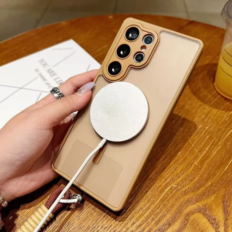 Luxury Slim Matte Magsafe Phone Case For Samsung  A56 A55 A54 A53 A52 A36 A35 A34 A33 A32 A26 A25 A24 A17 A16 A15 A14 A13 A12 A07 A06 4G 5G A05 A05s A04  Solid Color Shockproof PC Cover Casing