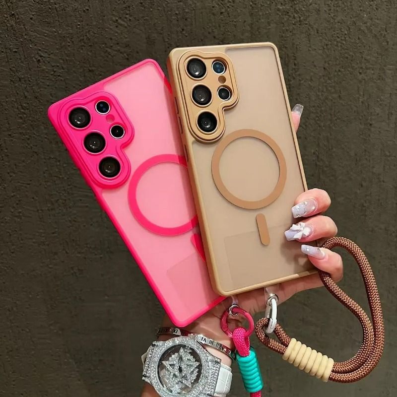 Luxury Slim Matte Magsafe Phone Case For Samsung  A56 A55 A54 A53 A52 A36 A35 A34 A33 A32 A26 A25 A24 A17 A16 A15 A14 A13 A12 A07 A06 4G 5G A05 A05s A04  Solid Color Shockproof PC Cover Casing