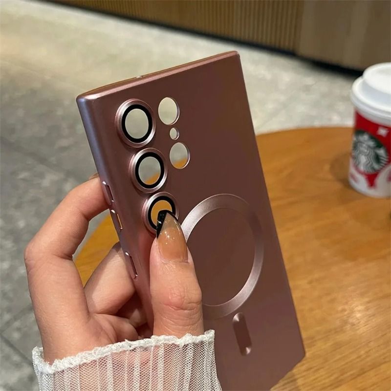 Luxury Slim Matte Magsafe Phone Case For Samsung  A56 A55 A54 A53 A52 A36 A35 A34 A33 A32 A26 A25 A24 A17 A16 A15 A14 A13 A12 A07 A06 4G 5G A05 A05s A04  Solid Color Shockproof PC Cover Casing