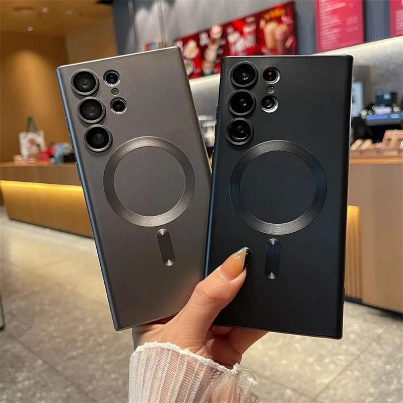 Luxury Slim Matte Magsafe Phone Case For Samsung  A56 A55 A54 A53 A52 A36 A35 A34 A33 A32 A26 A25 A24 A17 A16 A15 A14 A13 A12 A07 A06 4G 5G A05 A05s A04  Solid Color Shockproof PC Cover Casing