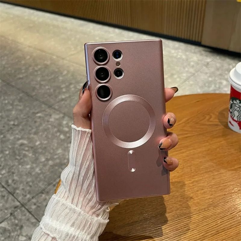 Luxury Slim Matte Magsafe Phone Case For Samsung  A56 A55 A54 A53 A52 A36 A35 A34 A33 A32 A26 A25 A24 A17 A16 A15 A14 A13 A12 A07 A06 4G 5G A05 A05s A04  Solid Color Shockproof PC Cover Casing