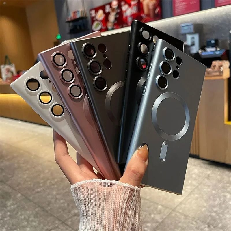 Luxury Slim Matte Magsafe Phone Case For Samsung  A56 A55 A54 A53 A52 A36 A35 A34 A33 A32 A26 A25 A24 A17 A16 A15 A14 A13 A12 A07 A06 4G 5G A05 A05s A04  Solid Color Shockproof PC Cover Casing