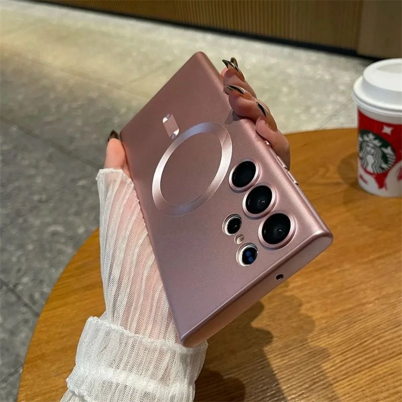 Luxury Slim Matte Magsafe Phone Case For Samsung  A56 A55 A54 A53 A52 A36 A35 A34 A33 A32 A26 A25 A24 A17 A16 A15 A14 A13 A12 A07 A06 4G 5G A05 A05s A04  Solid Color Shockproof PC Cover Casing