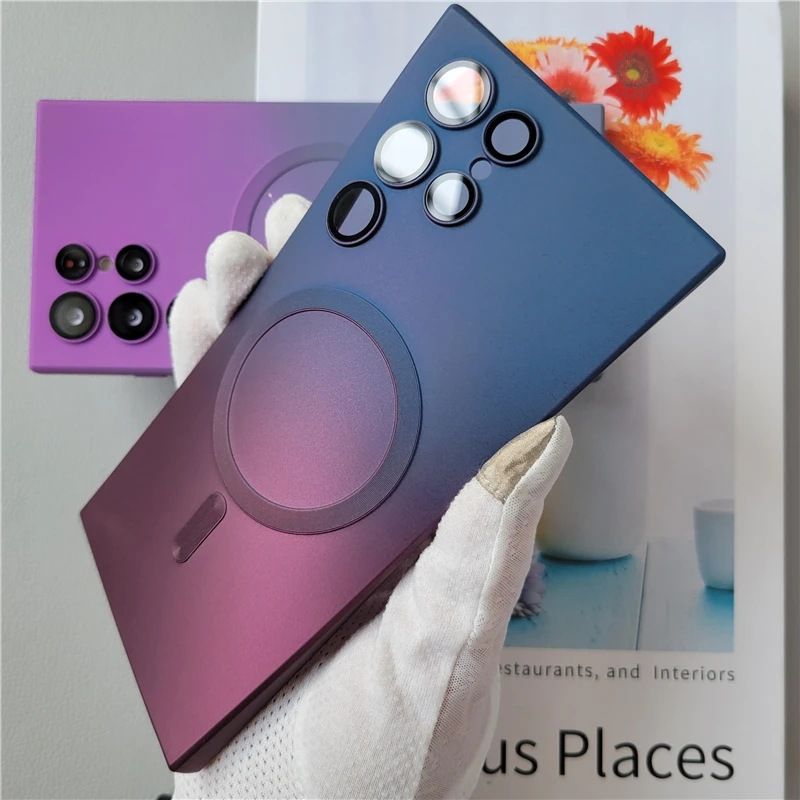 Luxury Slim Matte Discolor  Phone Case For Samsung  A56 A55 A54 A53 A52 A36 A35 A34 A33 A32 A26 A25 A24 A17 A16 A15 A14 A13 A12 A07 A06 4G 5G A05 A05s A04  Solid Color Shockproof PC Cover Casing