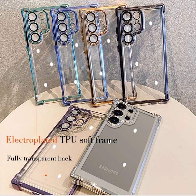 Casing For Samsung S25Samsung S24 Samsung A53 Luxury Soft Wireless Magnetic ShockProof Clear Phone Cases Four Corner electronic-plating phone casing
