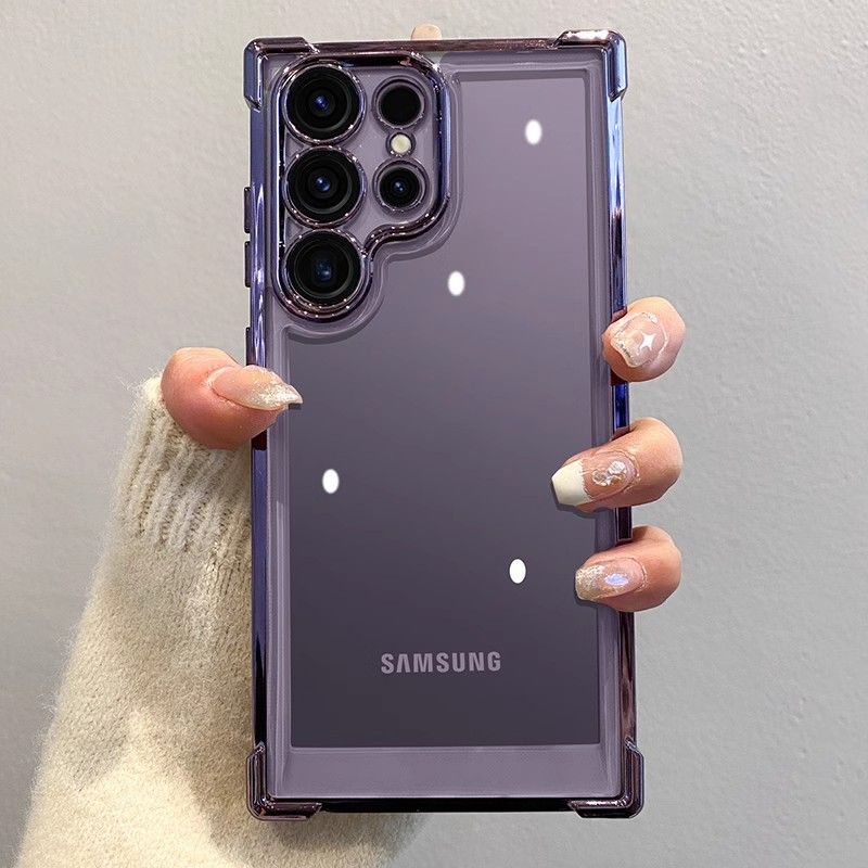 Casing For Samsung S24 SamsungS23  S25Samsung  Luxury Soft Wireless Magnetic ShockProof Clear Phone Cases Four Corner electronic-plating phone casing