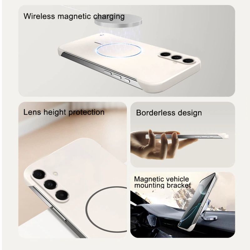 Luxury Slim Magnetic Phone Case Borderless Soft Phone Case for For Samsung A36 GalaxyA23 A35G A55 A56 Solid Color Shockproof PC Cover Casing