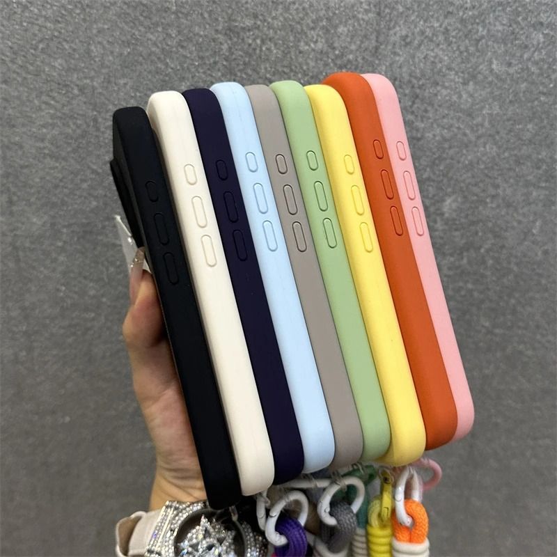 Liquid Silicone Magnetic Magsafe Phone Case For iPhone 17 17Air 15 14 Plus 13 12 11 16 Pro Max For Shockproof Casing Cover With Lanyard Rope Wristband