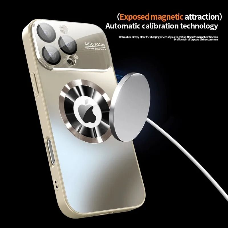 Magnetic Luxury Original Color Frosted Case For Magsafe IPhone  16 15 14 13 Large Window Anti-Drop Cover