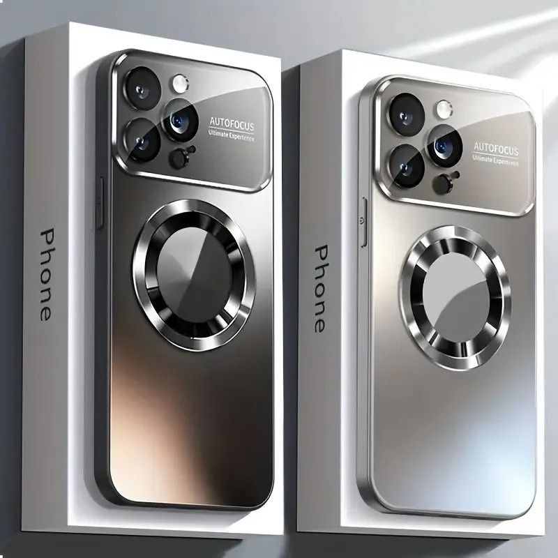Magnetic Luxury Original Color Frosted Case For Magsafe IPhone  16 15 14 13 Large Window Anti-Drop Cover