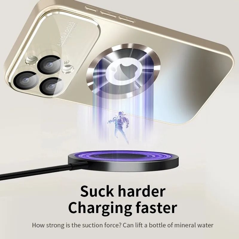 Magnetic Luxury Original Color Frosted Case For Magsafe IPhone  16 15 14 13 Large Window Anti-Drop Cover