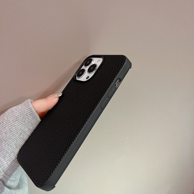 Solid Color Woven Texture Case For iPhone 16 15 14 Cases Mobile Accessories Solid Color Phone Case