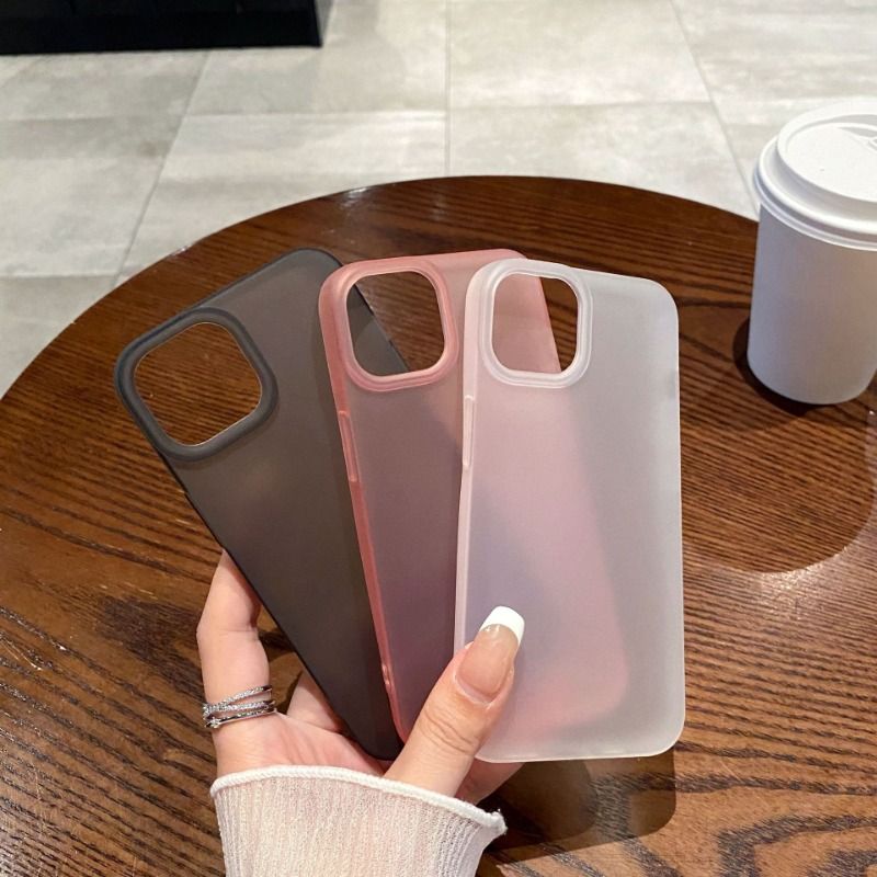Translucent Color Frosted Case For iPhone 17 16 15 14 Cases Mobile Accessories Solid Color Anti-fall Phone Case